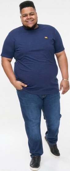 D555 ORSTON Reno Fabric Crew Neck T-Shirt With Chest Embroidery Blue Reno - Tričká - Nadrozmerné tričká - 2XL-14XL