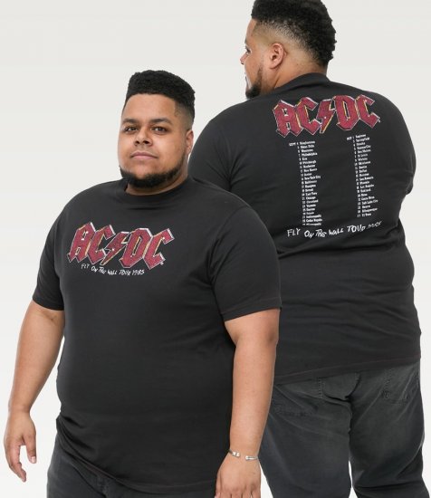 D555 JAILBREAK Official Ac/Dc Printed T-Shirt With Front And Back Print - Black - Tričká - Nadrozmerné tričká - 2XL-14XL