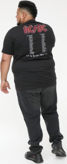 D555 JAILBREAK Official Ac/Dc Printed T-Shirt With Front And Back Print - Black - Tričká - Nadrozmerné tričká - 2XL-14XL