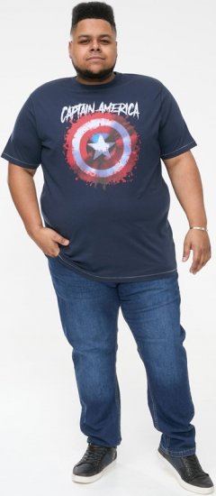 D555 ROGERS Official Captain America Printed T-Shirt Dark Navy - Tričká - Nadrozmerné tričká - 2XL-14XL