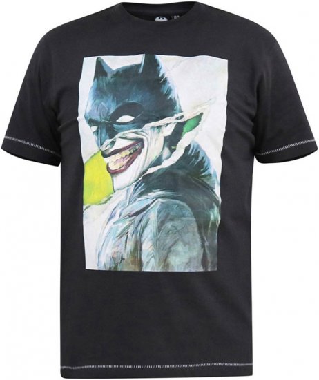 D555 MARTIN Official Batman Printed T-Shirt Washed Black - Tričká - Nadrozmerné tričká - 2XL-14XL