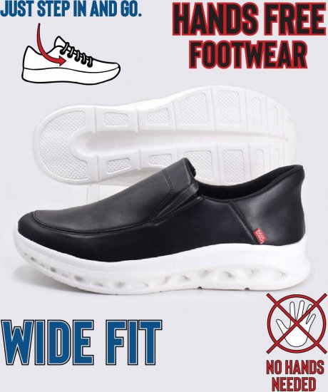 D555 Carlisle 2 Kingsize Hands Free Shoes Black - Pánske topánky 40-52 - 