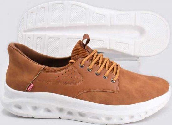 D555 Dartford 1 Kingsize Hands Free Shoes Pu & Faux Suede Top Tan - Pánske topánky 40-52 - 