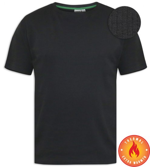 D555 Motherwell Thermal Short Sleeve T-Shirt Black - Spodná bielizeň - Spodné Prádlo 2XL-8XL