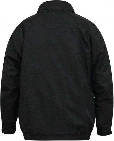 D555 Rudy Showerproof Fleece Lined Jacket With Packaway Hood - Black - Bundy - Bundy Nadmerné Veľkosti 2XL-8XL