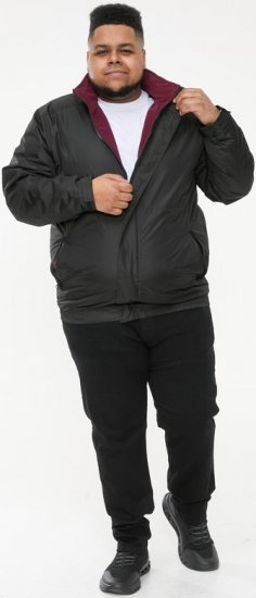D555 Rudy Showerproof Fleece Lined Jacket With Packaway Hood - Black - Bundy - Bundy Nadmerné Veľkosti 2XL-8XL