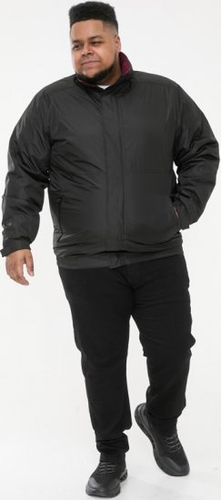 D555 Rudy Showerproof Fleece Lined Jacket With Packaway Hood - Black - Bundy - Bundy Nadmerné Veľkosti 2XL-8XL