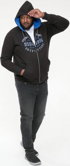 D555 LINGARD Full Zip Hoody With Original Chest Print Black - Mikiny & mikiny bez kapucne - Mikiny & Mikiny s Kapucňou 2XL-12XL