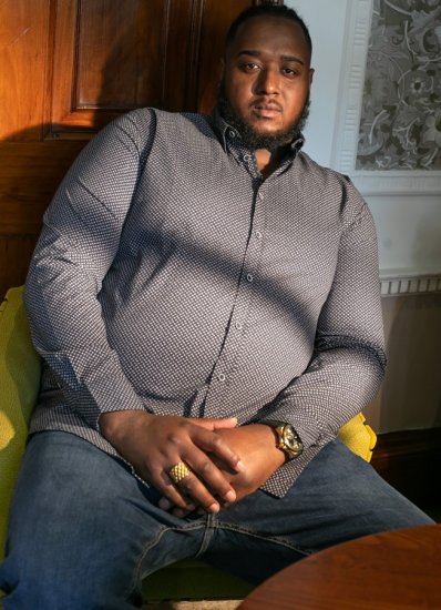 D555 MORGAN Micro AOP Long Sleeve Shirt With Concealed Button Down Collar Navy - Košele - Košele 2XL-10XL