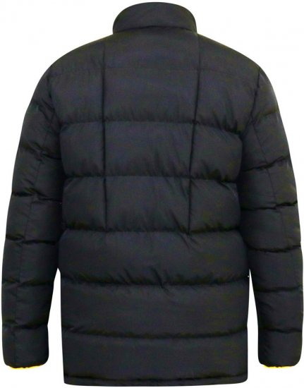 D555 CRISTIANO Puffer Jacket With Binding On Cuffs And Embroidery Badge On Sleeve Black - Bundy - Bundy Nadmerné Veľkosti 2XL-8XL