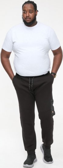 D555 COTGRAVE Couture Elasticated Waistband Jogger With Woven Fabric Trim Black - Tepláky & teplákové kraťasy - Tepláky & Teplákové kraťasy - 2XL-12XL