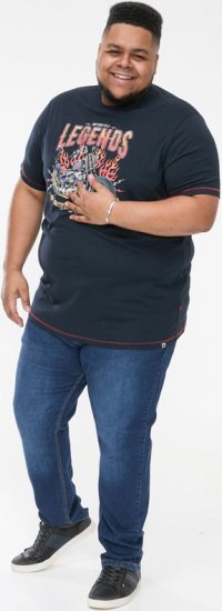 D555 JAGGER Legends Motor Bike Printed Crew Neck T-Shirt Navy - Tričká - Nadrozmerné tričká - 2XL-14XL