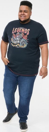 D555 JAGGER Legends Motor Bike Printed Crew Neck T-Shirt Navy - Tričká - Nadrozmerné tričká - 2XL-14XL
