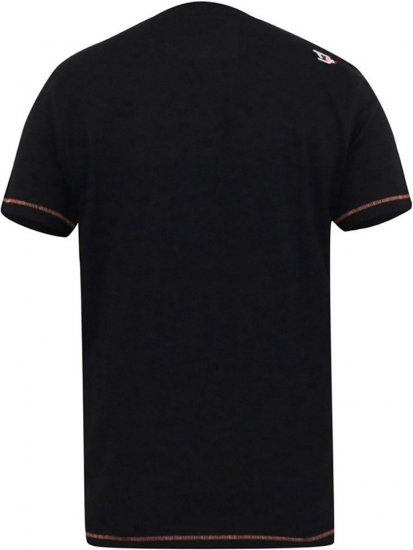 D555 LORNE Motor Bike Splatter Printed Crew Neck T-Shirt Washed Black - Tričká - Nadrozmerné tričká - 2XL-14XL