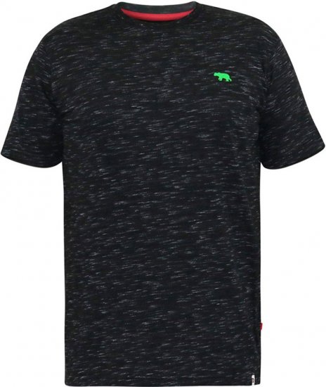 D555 ORSTON Reno Fabric Crew Neck T-Shirt With Chest Embroidery Black Reno - Tričká - Nadrozmerné tričká - 2XL-14XL