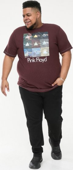 D555 DIVISION Official Pink Floyd Printed T-Shirt Burgundy - Tričká - Nadrozmerné tričká - 2XL-14XL