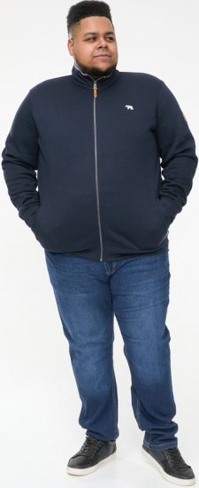 D555 NASHUA Zip Through Sweatshirt In Fleece Navy - Mikiny & mikiny bez kapucne - Mikiny & Mikiny s Kapucňou 2XL-12XL