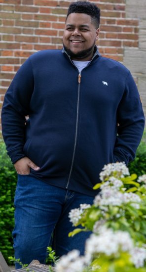 D555 NASHUA Zip Through Sweatshirt In Fleece Navy - Mikiny & mikiny bez kapucne - Mikiny & Mikiny s Kapucňou 2XL-12XL