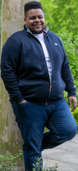 D555 NASHUA Zip Through Sweatshirt In Fleece Navy - Mikiny & mikiny bez kapucne - Mikiny & Mikiny s Kapucňou 2XL-12XL