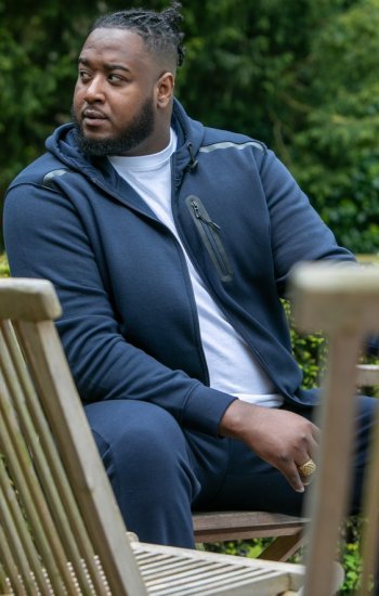 D555 GABRIEL Couture Zip Through Hoody With Reversible Zips Navy - Mikiny & mikiny bez kapucne - Mikiny & Mikiny s Kapucňou 2XL-12XL