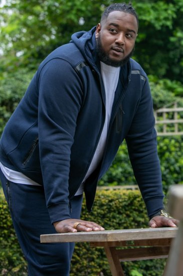 D555 GABRIEL Couture Zip Through Hoody With Reversible Zips Navy - Mikiny & mikiny bez kapucne - Mikiny & Mikiny s Kapucňou 2XL-12XL