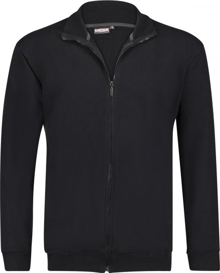 Adamo Athen Sweat Jacket with Full Zipper Black - Mikiny & Mikiny bez kapucne - Mikiny & Mikiny s Kapucňou 2XL-12XL