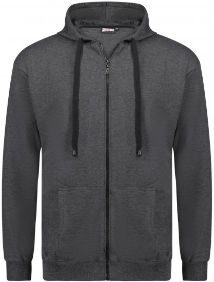 Adamo Athen Hoodie with Zipper Charcoal - Mikiny & Mikiny bez kapucne - Mikiny & Mikiny s Kapucňou 2XL-12XL