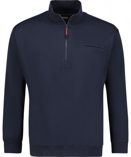 Adamo 159305 Mikina so stojačikom a zipsom Tmavomodrá - Mikiny & mikiny bez kapucne - Mikiny & Mikiny s Kapucňou 2XL-12XL
