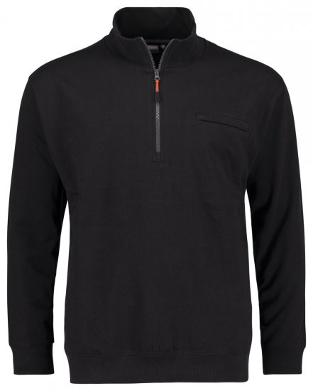 Adamo 159305 Mikina so stojačikom a zipsom Čierna - Mikiny & mikiny bez kapucne - Mikiny & Mikiny s Kapucňou 2XL-12XL
