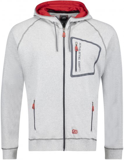 Adamo Michael Hoodie with Zipper Grey - Mikiny & mikiny bez kapucne - Mikiny & Mikiny s Kapucňou 2XL-12XL
