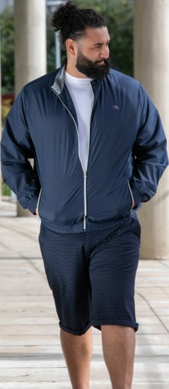 D555 Ealing Lightweight Zip Through Jacket With Zip Pockets Navy - Bundy - Bundy Nadmerné Veľkosti 2XL-8XL