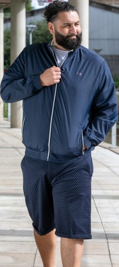 D555 Ealing Lightweight Zip Through Jacket With Zip Pockets Navy - Bundy - Bundy Nadmerné Veľkosti 2XL-8XL