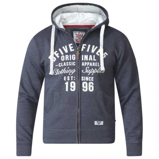 D555 Vadal Full Zip Hoodie Charcoal - Mikiny & mikiny bez kapucne - Mikiny & Mikiny s Kapucňou 2XL-12XL