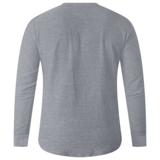 D555 Plato Long Sleeve T-shirt Grey - Tričká - Nadrozmerné tričká - 2XL-14XL
