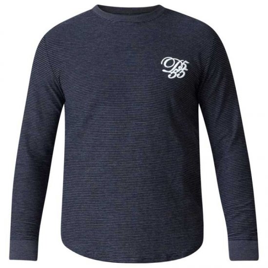 D555 Plato Long Sleeve T-shirt Charcoal - Tričká - Nadrozmerné tričká - 2XL-14XL
