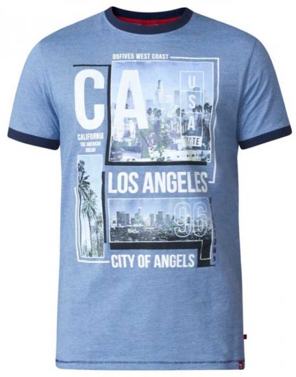 D555 Howie Fine Stripe T-shirt Blue - Tričká - Nadrozmerné tričká - 2XL-14XL