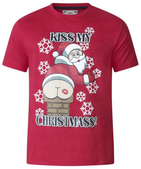 D555 Naughty X-mas T-shirt Red - Tričká - Nadrozmerné tričká - 2XL-14XL