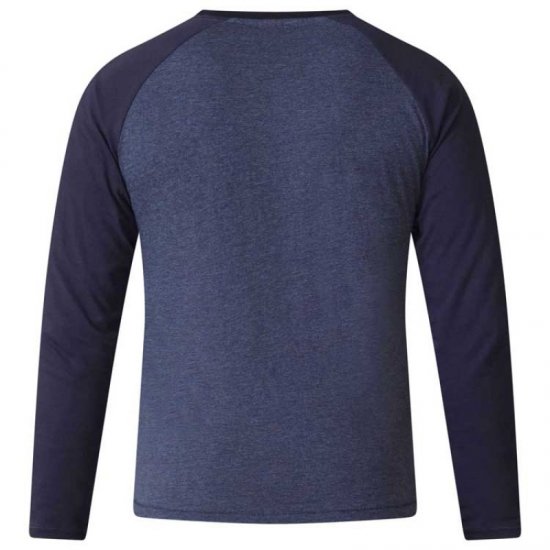 D555 Neill Long Sleeve T-shirt Navy - Tričká - Nadrozmerné tričká - 2XL-14XL