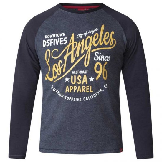 D555 Neill Long Sleeve T-shirt Black - Tričká - Nadrozmerné tričká - 2XL-14XL