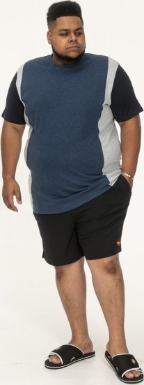 D555 Neath Cut And Sew Crew Neck T-Shirt Denim - Tričká - Nadrozmerné tričká - 2XL-14XL