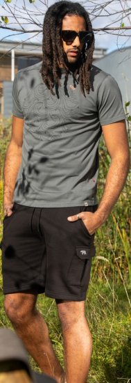 D555 Poole Circle Wave Printed Crew Neck T-shirt Khaki - Tričká - Nadrozmerné tričká - 2XL-14XL