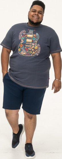 D555 Stockport Multi Coloured Guitar Printed T-Shirt Denim - Tričká - Nadrozmerné tričká - 2XL-14XL