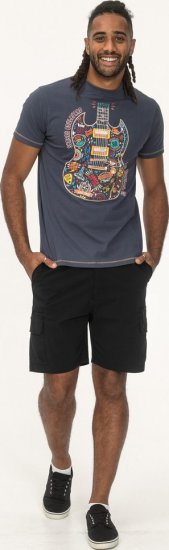 D555 Stockport Multi Coloured Guitar Printed T-Shirt Denim - Tričká - Nadrozmerné tričká - 2XL-14XL
