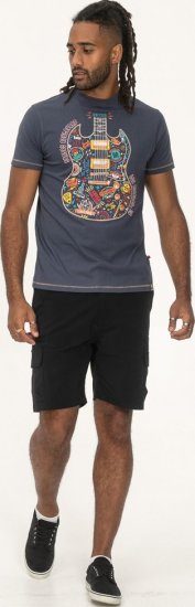 D555 Stockport Multi Coloured Guitar Printed T-Shirt Denim - Tričká - Nadrozmerné tričká - 2XL-14XL