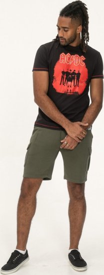 D555 Uxbridge Official ACDC Band Printed Crew Neck T-Shirt Washed Black - Tričká - Nadrozmerné tričká - 2XL-14XL