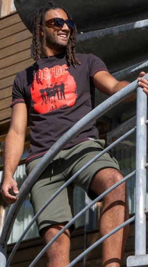 D555 Uxbridge Official ACDC Band Printed Crew Neck T-Shirt Washed Black - Tričká - Nadrozmerné tričká - 2XL-14XL