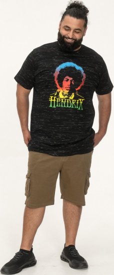 D555 Hendrix Official Jimi Hendrix Printed Crew Neck T-Shirt Black Reno - Tričká s kapelami - 