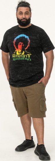 D555 Hendrix Official Jimi Hendrix Printed Crew Neck T-Shirt Black Reno - Tričká s kapelami - 