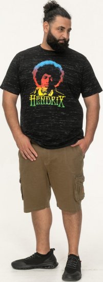 D555 Hendrix Official Jimi Hendrix Printed Crew Neck T-Shirt Black Reno - Tričká s kapelami - 