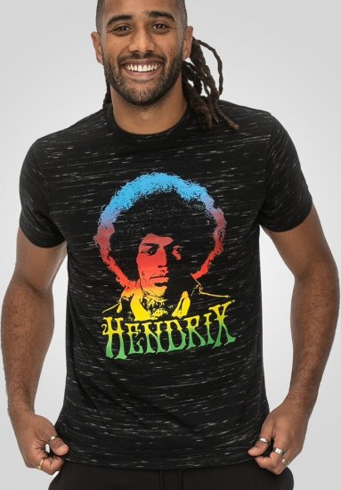 D555 Hendrix Official Jimi Hendrix Printed Crew Neck T-Shirt Black Reno - Tričká s kapelami - 